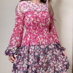 Eliza J Women's Pink and White Dress.  Sz 0